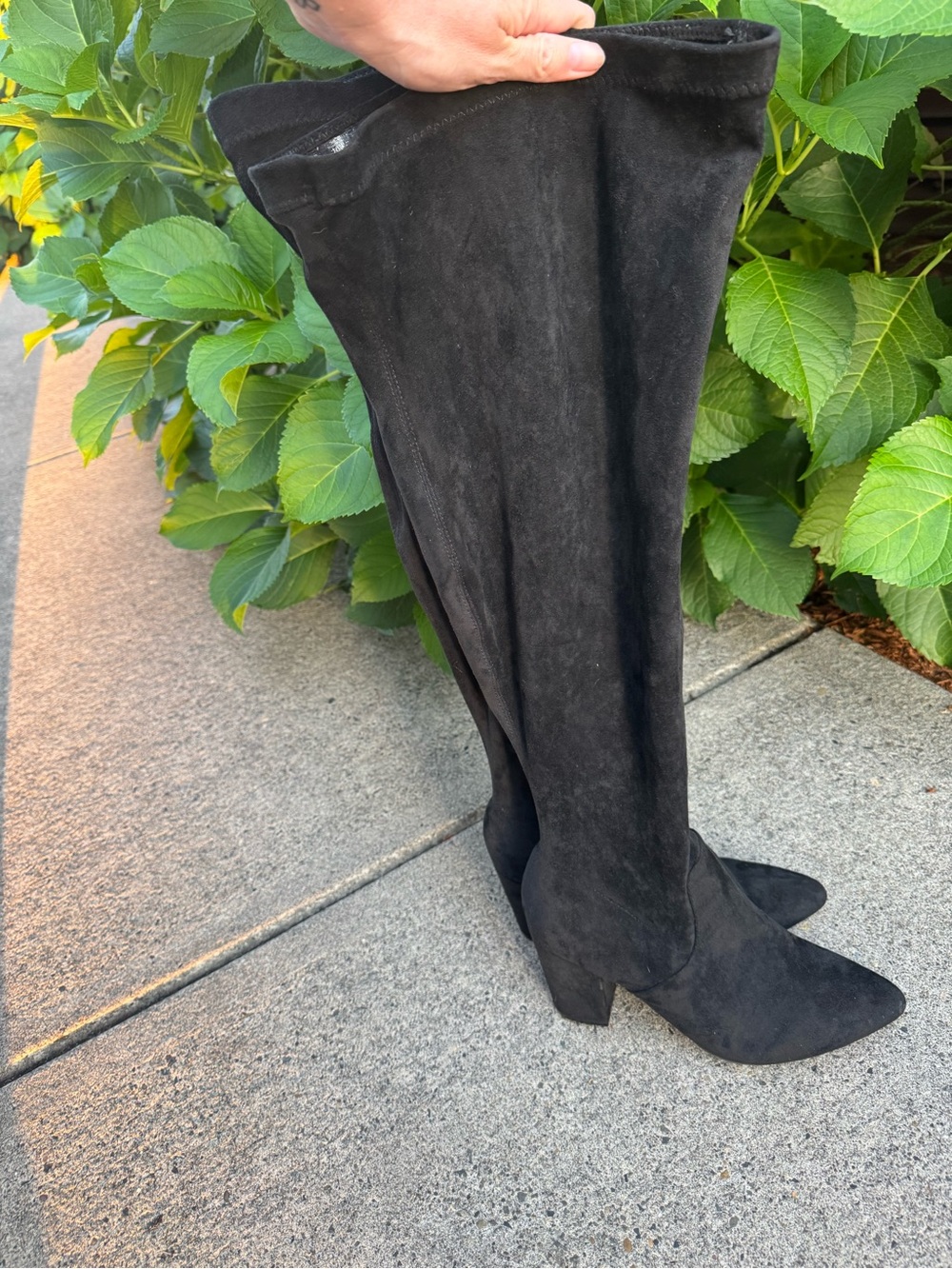 Torrid black faux suede over-the-knee boots